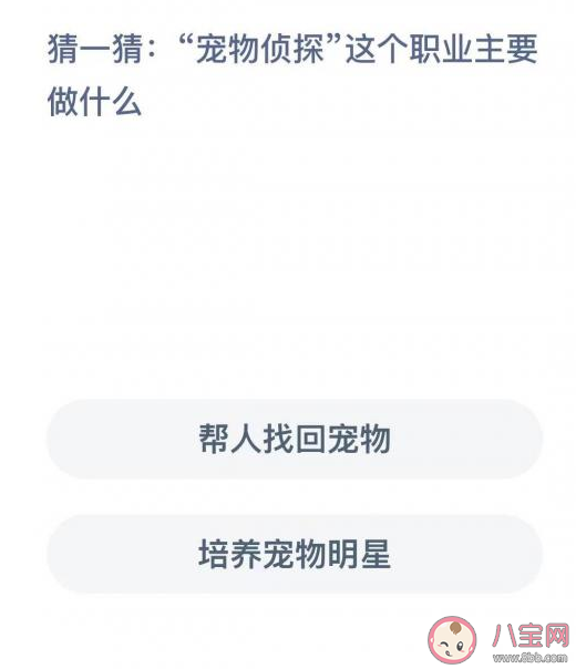宠物侦探这个职业主要是做什么的 蚂蚁新村12月3日答案 宠物侦探这个职业主要是做什么的 蚂蚁新村12月3日答案