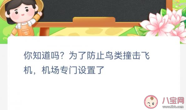 为了防止鸟类撞击飞机机场专门设置了 蚂蚁新村12月7日答案介绍
