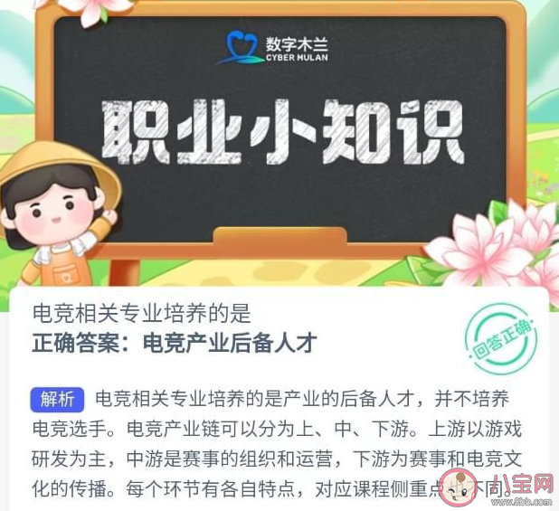 蚂蚁新村电竞相关专业培养的是什么人才 4月25日答案
