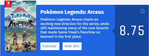 《宝可梦传说:阿尔宙斯》获大部分媒体好评 Metacritic均分85分 《宝可梦传说:阿尔宙斯》获大部分媒体好评 Metacritic均分85分
