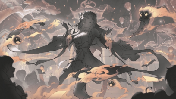 《王者荣耀》貂蝉五五开黑节皮肤海报线稿方案票选开启，两种方案邀你投票