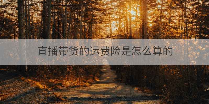直播带货的运费险是怎么算的