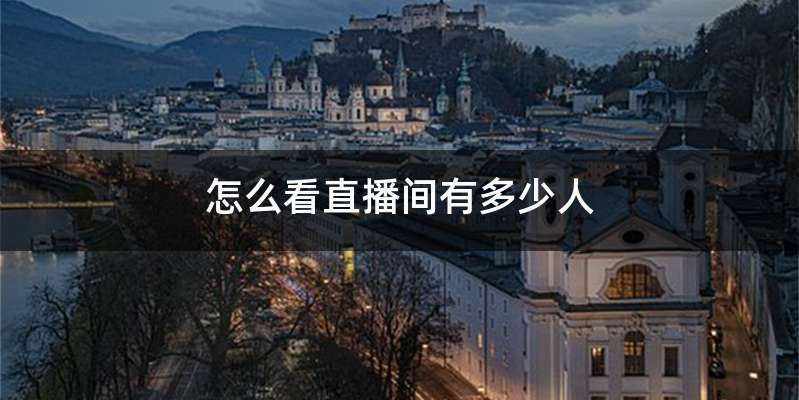 怎么看直播间有多少人