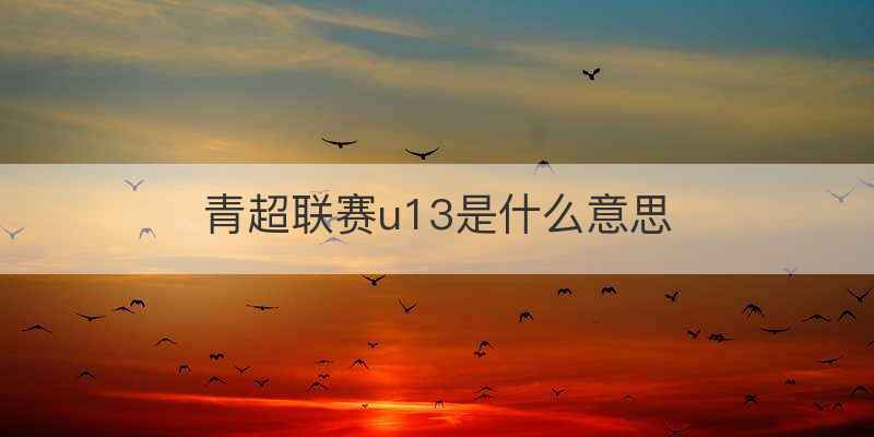 青超联赛u13是什么意思