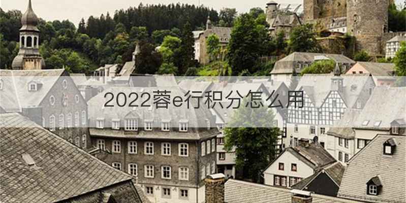 2022蓉e行积分怎么用