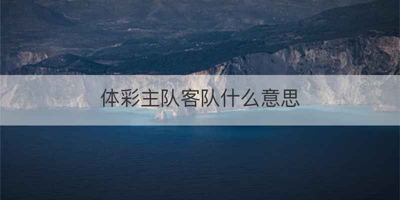 体彩主队客队什么意思