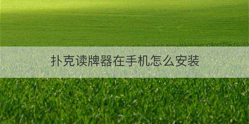 扑克读牌器在手机怎么安装
