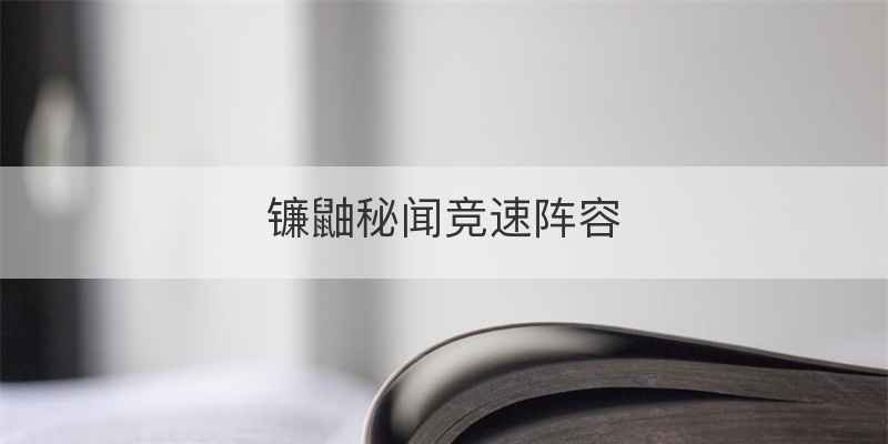 镰鼬秘闻竞速阵容