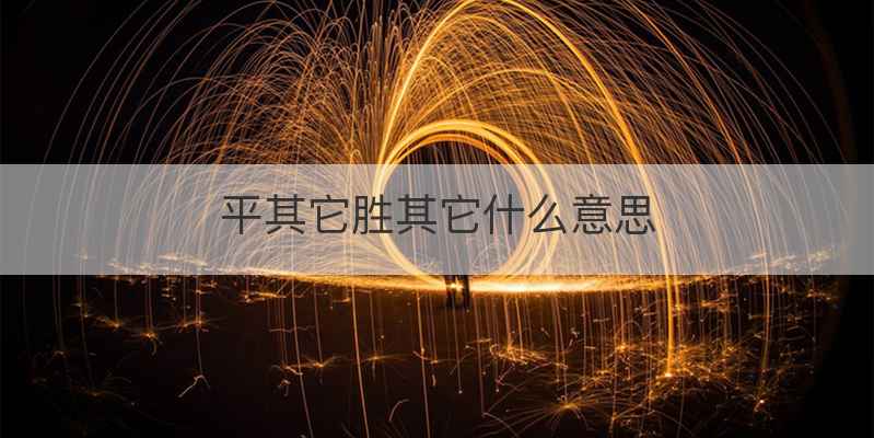 平其它胜其它什么意思