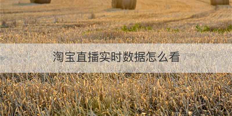 淘宝直播实时数据怎么看