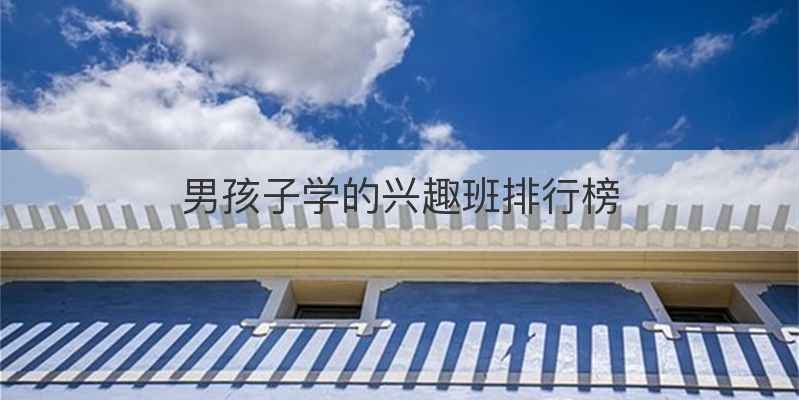 男孩子学的兴趣班排行榜