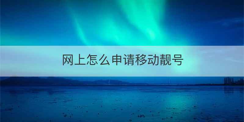 网上怎么申请移动靓号