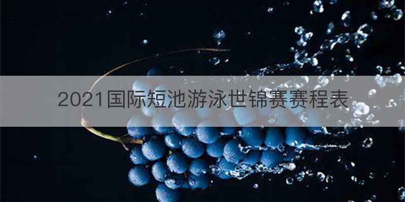 2021国际短池游泳世锦赛赛程表