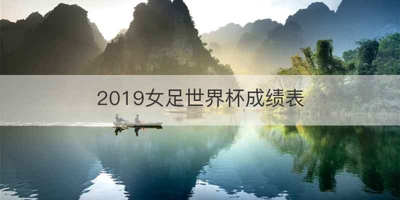 2019女足世界杯成绩表