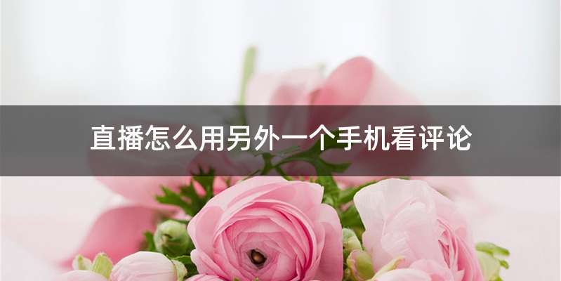 直播怎么用另外一个手机看评论