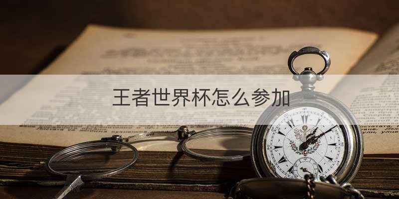 王者世界杯怎么参加