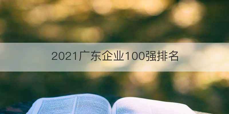 2021广东企业100强排名