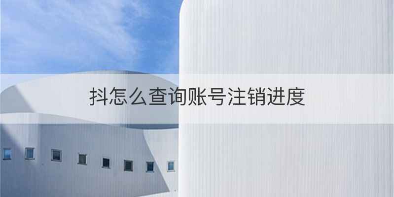 抖怎么查询账号注销进度