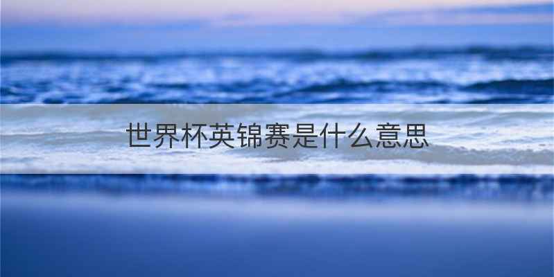 世界杯英锦赛是什么意思