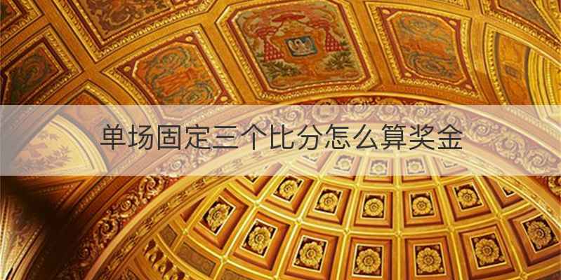 单场固定三个比分怎么算奖金