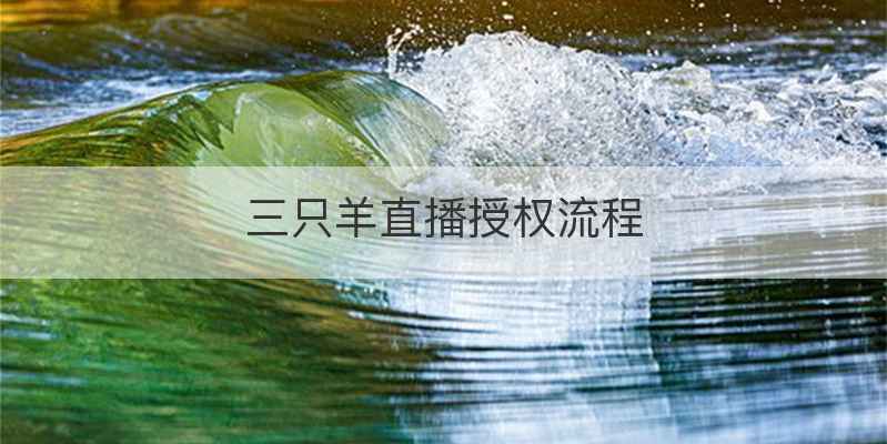 三只羊直播授权流程