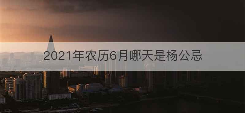 2021年农历6月哪天是杨公忌
