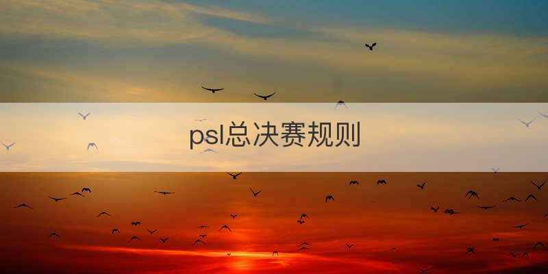 psl总决赛规则