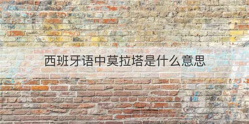 西班牙语中莫拉塔是什么意思