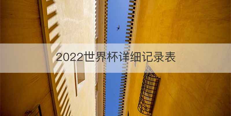 2022世界杯详细记录表
