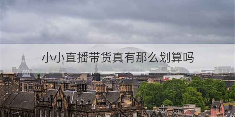 小小直播带货真有那么划算吗