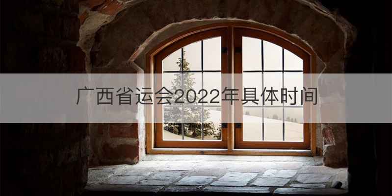 广西省运会2022年具体时间