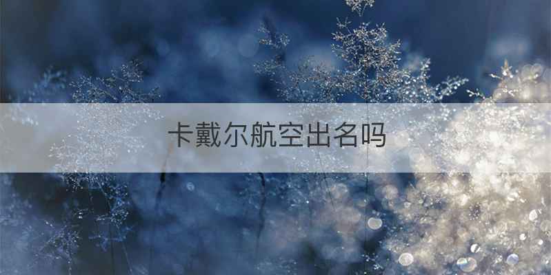卡戴尔航空出名吗