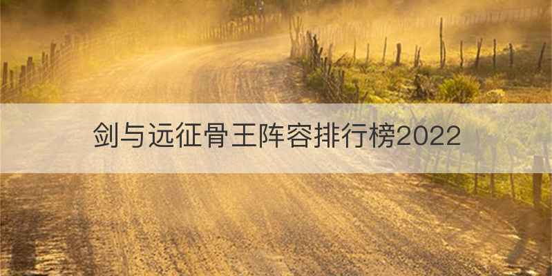 剑与远征骨王阵容排行榜2022