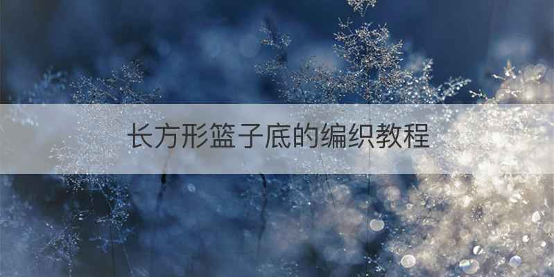 长方形篮子底的编织教程