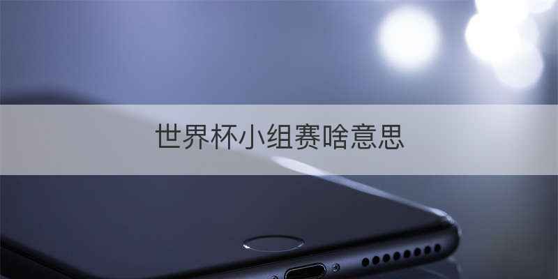 世界杯小组赛啥意思