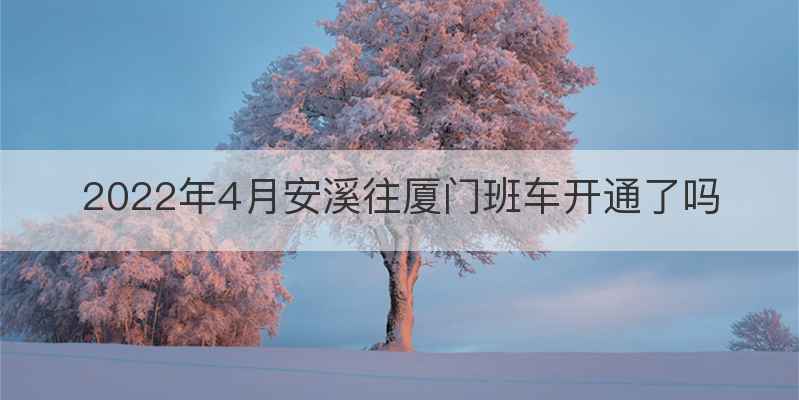 2022年4月安溪往厦门班车开通了吗