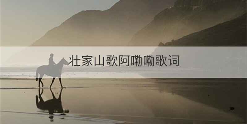 壮家山歌阿嘞嘞歌词