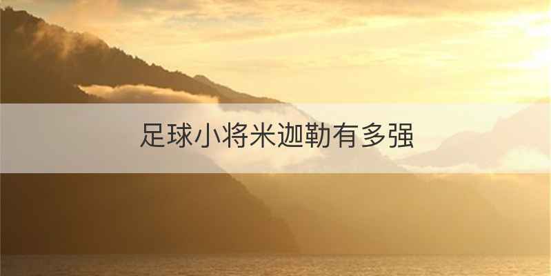 足球小将米迦勒有多强