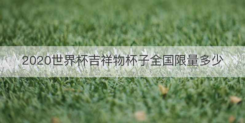2020世界杯吉祥物杯子全国限量多少