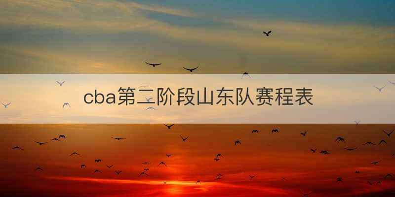 cba第二阶段山东队赛程表