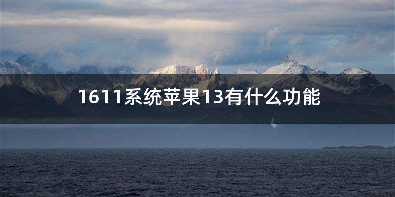 1611系统苹果13有什么功能