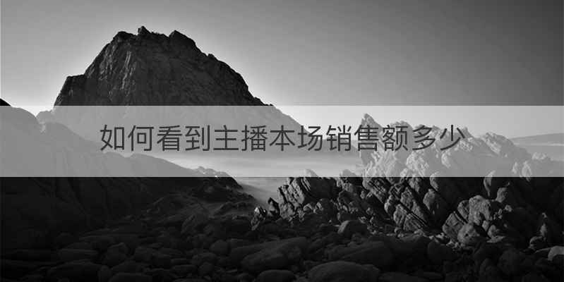 如何看到主播本场销售额多少