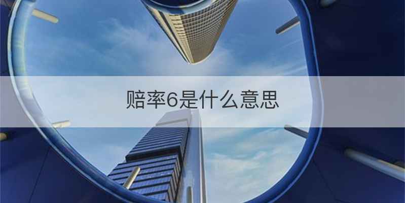 赔率6是什么意思