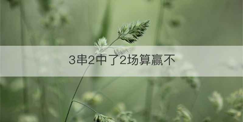 3串2中了2场算赢不