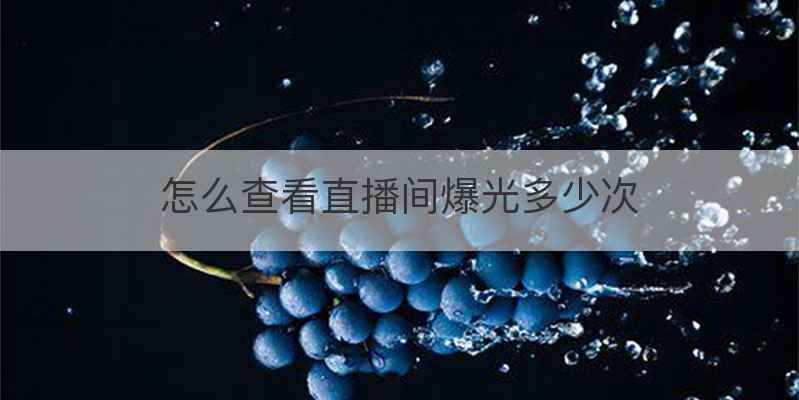 怎么查看直播间爆光多少次