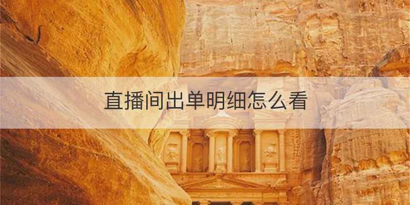 直播间出单明细怎么看