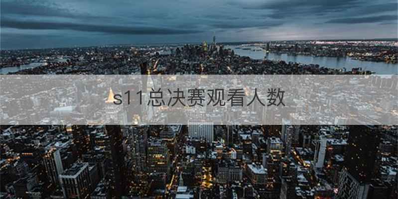 s11总决赛观看人数