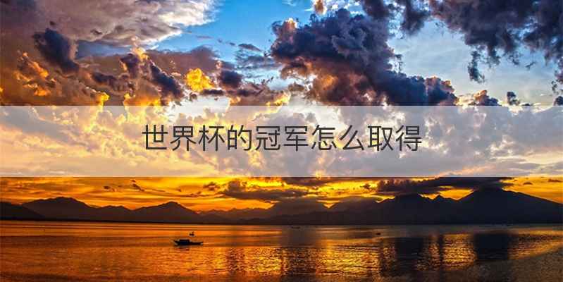世界杯的冠军怎么取得