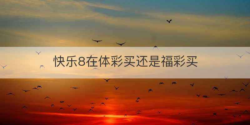 快乐8在体彩买还是福彩买