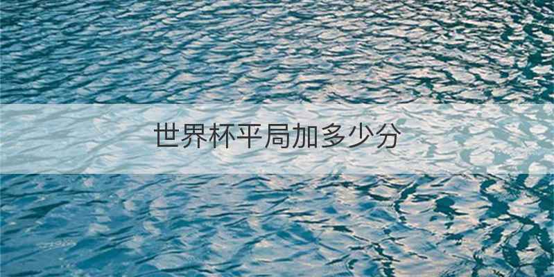 世界杯平局加多少分